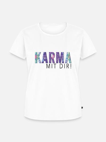 Karma mit dir - Frauen Premium Bio T-Shirt - Weiß