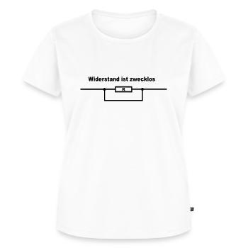 Widerstand ist zwecklos - Frauen Premium Bio T-Shirt - Weiß - Vorne - AI Model Female 172 dark (172cm)