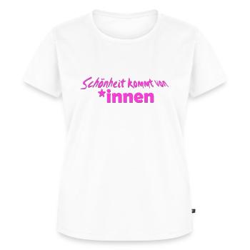 T-Shirt Gendersternchen T-Shirt *innen - Frauen Premium Bio T-Shirt - Weiß - Vorne - AI Model Female 172 dark (172cm)