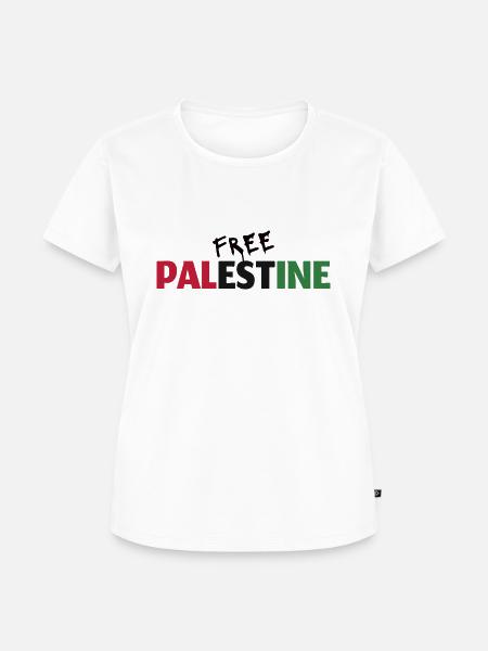 Free Palestine - Frauen Premium Bio T-Shirt - Weiß