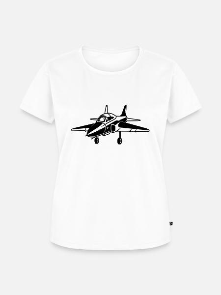 Kampfjet - Frauen Premium Bio T-Shirt - Weiß