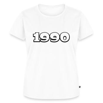 Année de naissance 1990 - T-shirt Premium bio Femme - blanc - Devant - AI Model Female 172 dark (172cm)