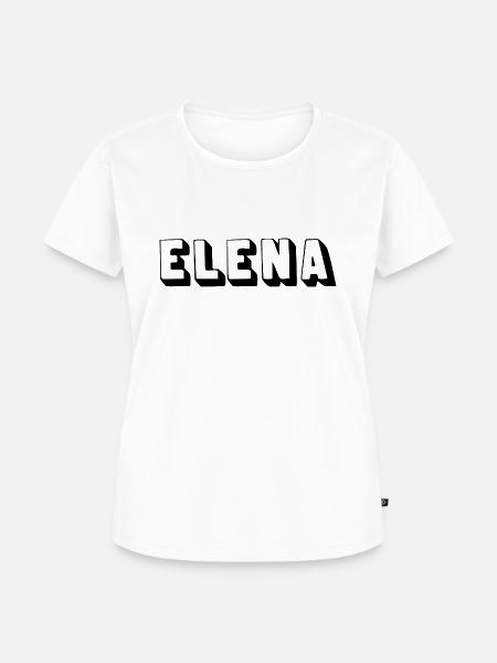 Name - Elena - Frauen Premium Bio T-Shirt - Weiß