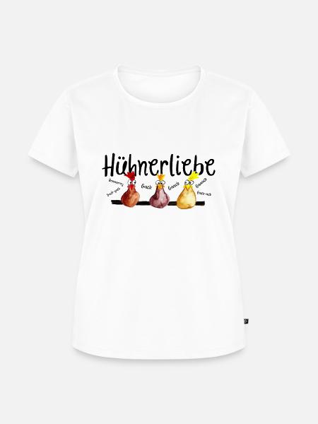 Hühnerliebe - Frauen Premium Bio T-Shirt - Weiß