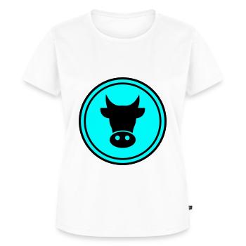 Kuh Kopf - Frauen Premium Bio T-Shirt - Weiß - Vorne - AI Model Female 172 dark (172cm)