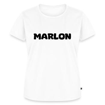 Name - Marlon - Women's Premium Organic T-shirt - white - Front - AI Model Female 172 dark (172cm)