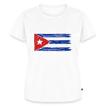 Drapeau de Cuba - T-shirt Premium bio Femme - blanc - Devant - AI Model Female 172 dark (172cm)