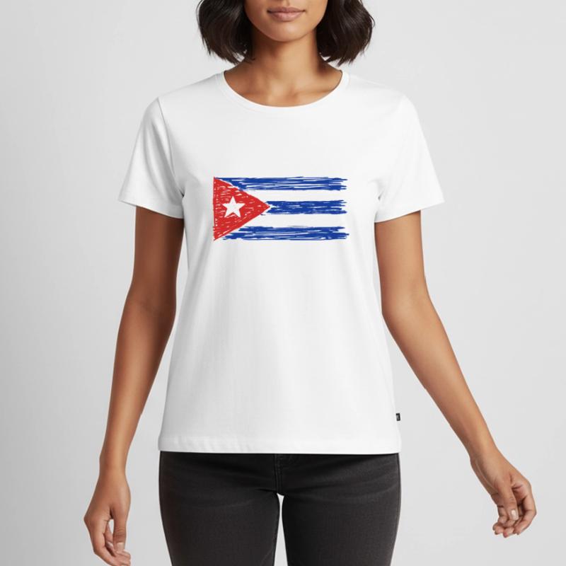 Drapeau de Cuba T-shirt Premium bio Femme