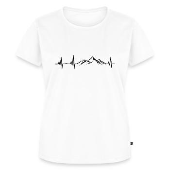 Berg Herzschlag - Frauen Premium Bio T-Shirt - Weiß - Vorne - AI Model Female 172 dark (172cm)