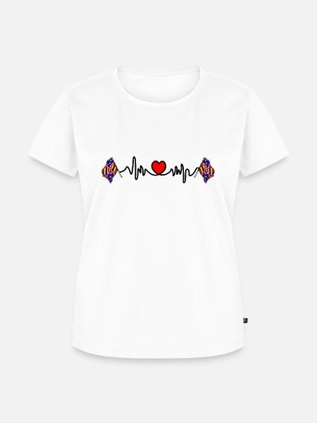 Herzfrequenz-Cardio für Burgund - Frauen Premium Bio T-Shirt - Weiß