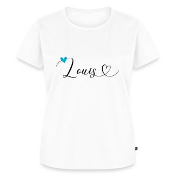 Louis Nom Prénom Calligraphie Coeur - T-shirt Premium bio Femme - blanc - Devant - AI Model Female 172 dark (172cm)