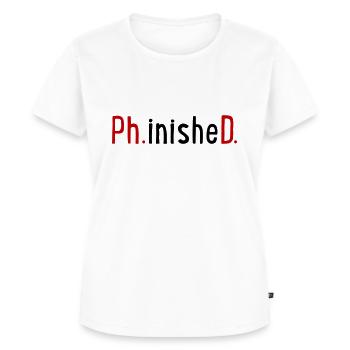 Ph.D. - Women's Premium Organic T-shirt - white - Front - AI Model Female 172 dark (172cm)