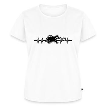 Dachs Herzschlag Dachsbau Honigdachs Allesfresser - Frauen Premium Bio T-Shirt - Weiß - Vorne - AI Model Female 172 dark (172cm)