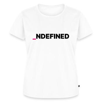 _NDEFINED Logo Print - Frauen Premium Bio T-Shirt - Weiß - Vorne - AI Model Female 172 dark (172cm)