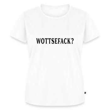 Wottsefack WTF - Frauen Premium Bio T-Shirt - Weiß - Vorne - AI Model Female 172 dark (172cm)
