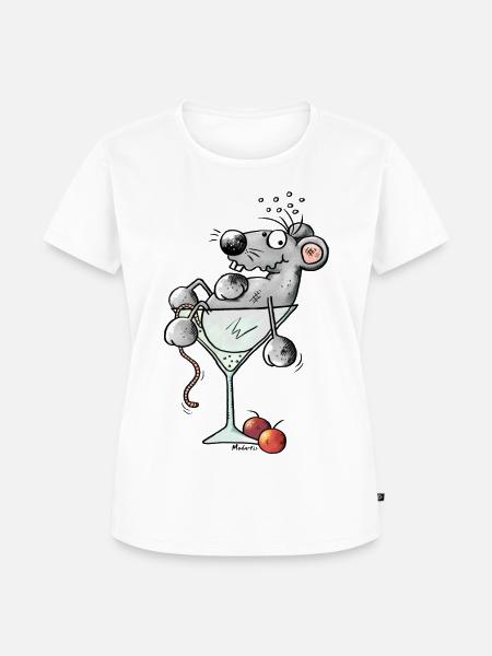 Beschwipste Cocktail Maus - Mäuse - Frauen Premium Bio T-Shirt - Weiß