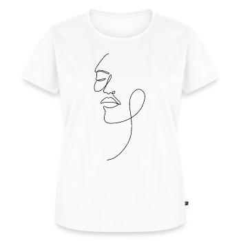 Résumé du visage - T-shirt Premium bio Femme - blanc - Devant - AI Model Female 172 dark (172cm)