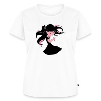 💖 I like you very much... but I prefer my cat - Women's Premium Organic T-shirt - white - Front - AI Model Female 172 dark (172cm)