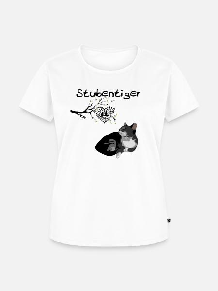 Stubentiger - Romantischer Katzenliebhaber - Frauen Premium Bio T-Shirt - Weiß