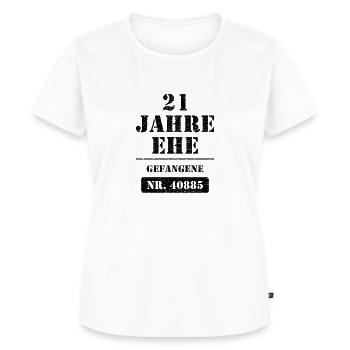 21 Jahre Ehe - Gefangene - verheiratet - Frauen Premium Bio T-Shirt - Weiß - Vorne - AI Model Female 172 dark (172cm)