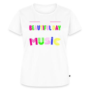 Musik - C’est une belle journée pour faire de la musique - T-shirt Premium bio Femme - blanc - Devant - AI Model Female 172 dark (172cm)