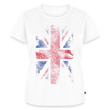 union jack - used look - Frauen Premium Bio T-Shirt - Weiß - Vorne - AI Model Female 172 dark (172cm)