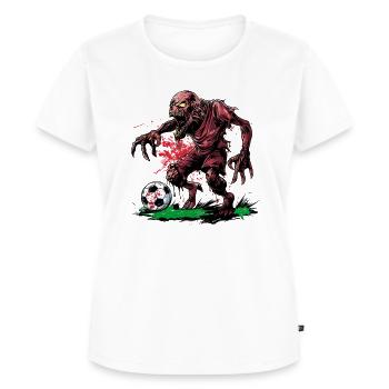 Fodboldspiller Ungdom Fodboldmonster - Premium økologisk T-shirt til kvinder - hvid - Foran - AI Model Female 172 dark (172cm)