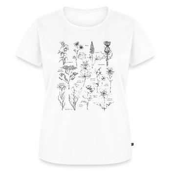 Blumen Wildblumen wilde Blumen - Frauen Premium Bio T-Shirt - Weiß - Vorne - AI Model Female 172 dark (172cm)