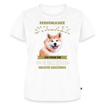 Akita Inu Hund - Akita - Frauen Premium Bio T-Shirt - Weiß - Vorne - AI Model Female 172 dark (172cm)
