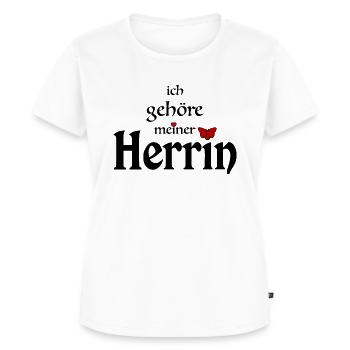 Herrin Domina Sklave Spruch - Frauen Premium Bio T-Shirt - Weiß - Vorne - AI Model Female 172 dark (172cm)