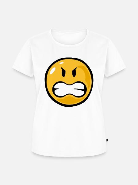 Smiley angry - Frauen Premium Bio T-Shirt - Weiß