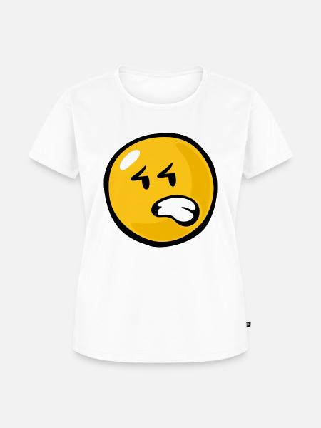 Smiley Anger Aggravation - Frauen Premium Bio T-Shirt - Weiß