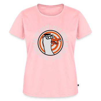 goose on the loose - Frauen Premium Bio T-Shirt - Rosa - Vorne - AI Model Female 172 dark (172cm)