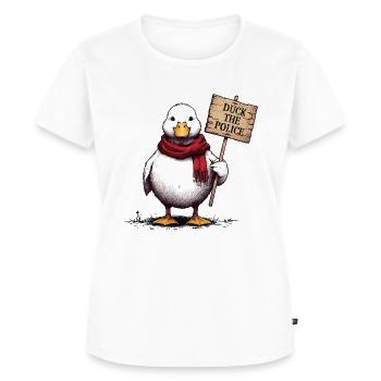Duck the Police - Frauen Premium Bio T-Shirt - Weiß - Vorne - AI Model Female 172 dark (172cm)