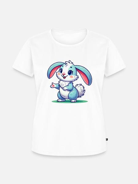 Hase Comic - Frauen Premium Bio T-Shirt - Weiß