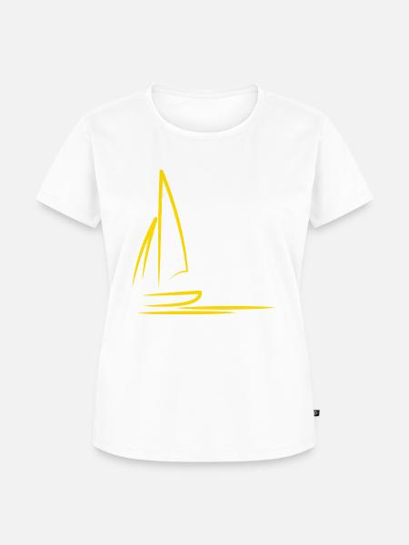 Segelboot Geschenk Segeln - Frauen Premium Bio T-Shirt - Weiß