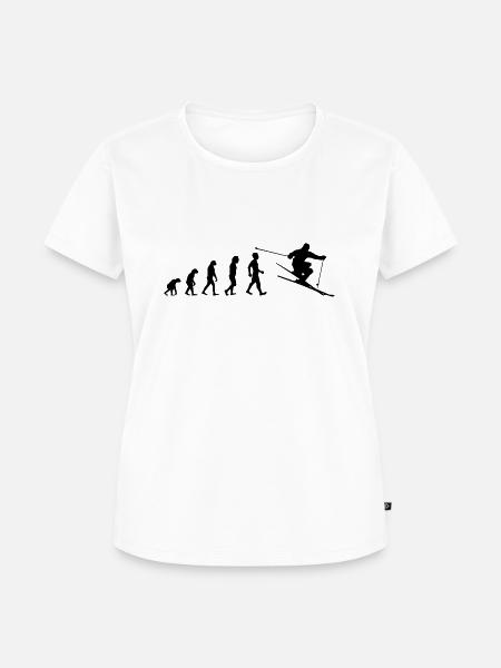 Ski Evolution - Frauen Premium Bio T-Shirt - Weiß