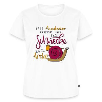 Christian T-Shirt Limace - T-shirt Premium bio Femme - blanc - Devant - AI Model Female 172 dark (172cm)