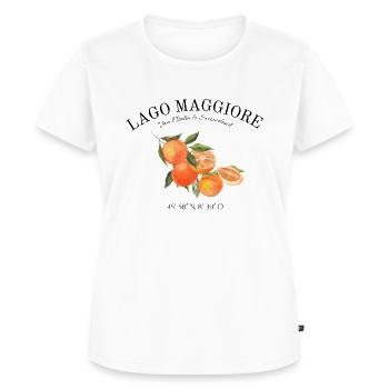 Lago Maggiore - Langensee - Schweiz - Italien - Frauen Premium Bio T-Shirt - Weiß - Vorne - AI Model Female 172 dark (172cm)