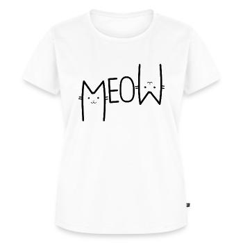 MEOW - CAT - Frauen Premium Bio T-Shirt - Weiß - Vorne - AI Model Female 172 dark (172cm)