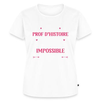 Super prof d'histoire - T-shirt Premium bio Femme - blanc - Devant - AI Model Female 172 dark (172cm)