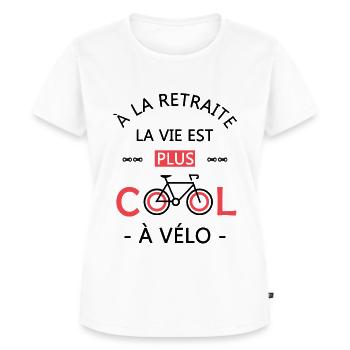retraite la vie est plus cool à vélo cadeau Velo - T-shirt Premium bio Femme - blanc - Devant - AI Model Female 172 dark (172cm)