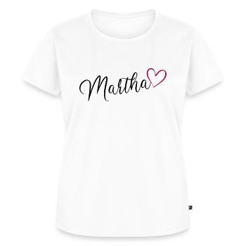 Martha nom de famille prénom nom de jeune fille avec coeur - T-shirt Premium bio Femme - blanc - Devant - AI Model Female 172 dark (172cm)