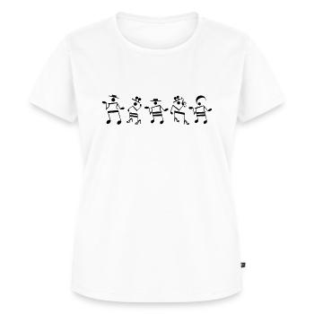 Partitions That Dance - Notes de musique et musiciens-cadeaux - T-shirt Premium bio Femme - blanc - Devant - AI Model Female 172 dark (172cm)