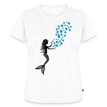 Sirène Sirène Mermaid Bulles de bulles - T-shirt Premium bio Femme - blanc - Devant - AI Model Female 172 dark (172cm)