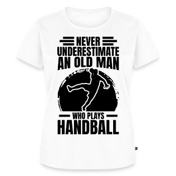 Handball Opa - Frauen Premium Bio T-Shirt - Weiß - Vorne - AI Model Female 172 dark (172cm)
