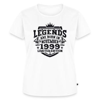 Legend November 1999 23rd Birthday Gift Fun - Women's Premium Organic T-shirt - white - Front - AI Model Female 172 dark (172cm)