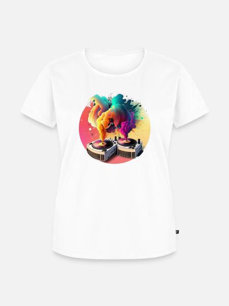 Decksmoke Plattenspieler - Frauen Premium Bio T-Shirt - Weiß