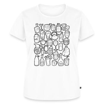 Boissons Doodle - T-shirt Premium bio Femme - blanc - Devant - AI Model Female 172 dark (172cm)
