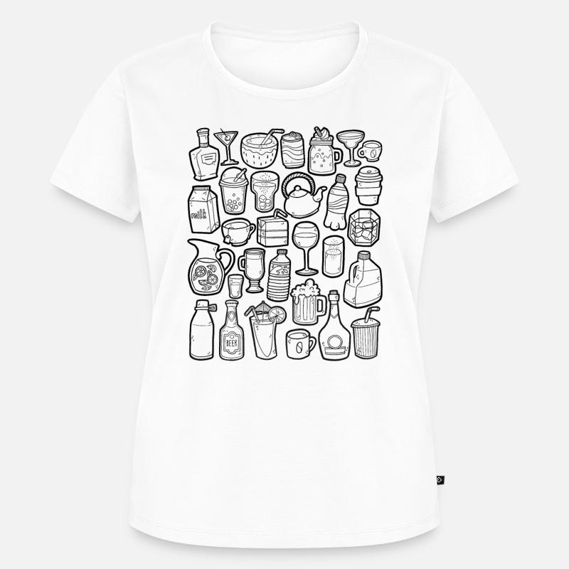 Bevande Doodle - Maglietta ecologica premium da donna - bianco